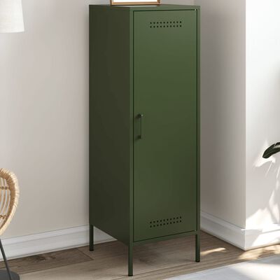 vidaXL Highboard Olivgrün 36x39x113 cm Stahl