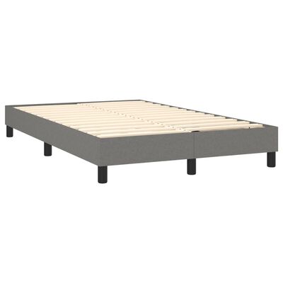 vidaXL Boxspringbett mit Matratze Dunkelgrau 120x200 cm Stoff