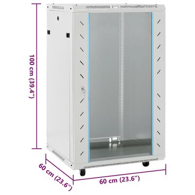 vidaXL 18U Netzwerkschrank 19" IP20 Grau 60x60x100 cm