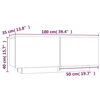 vidaXL Nachttisch Grau Sonoma 100x35x40 cm Holzwerkstoff