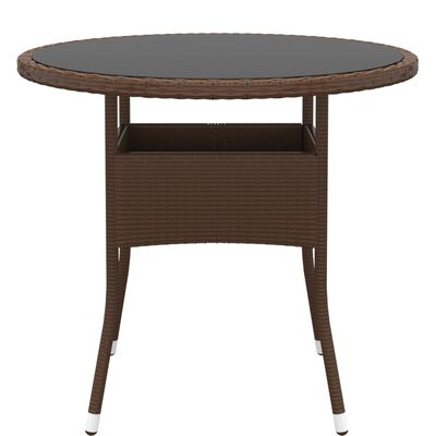 vidaXL 3-tlg. Garten-Essgruppe Poly Rattan Braun