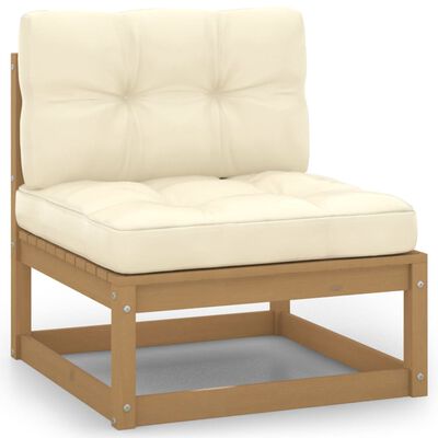 vidaXL 9-tlg Garten-Lounge-Set mit Kissen Honigbraun Massivholz Kiefer