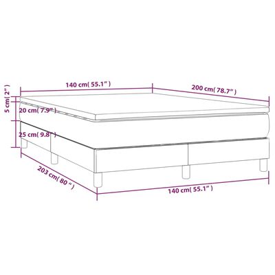 vidaXL Boxspringbett mit Matratze Schwarz 140x200 cm Kunstleder