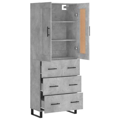 vidaXL Highboard Betongrau 69,5x34x180 cm Holzwerkstoff