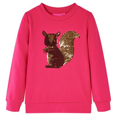 Kinder-Sweatshirt Knallrosa 140