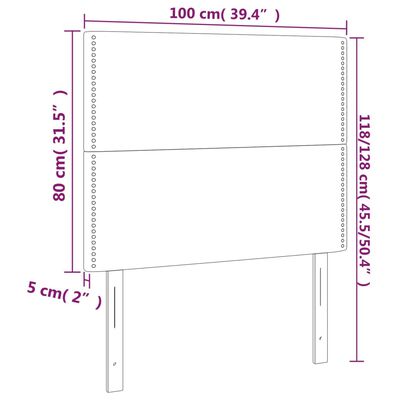 vidaXL Kopfteile 2 Stk. Creme 100x5x78/88 cm Kunstleder