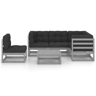 vidaXL 6-tlg. Garten-Lounge-Set mit Kissen Kiefer Massivholz