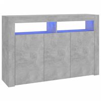 vidaXL Sideboard mit LED-Leuchten Betongrau 115,5x30x75 cm