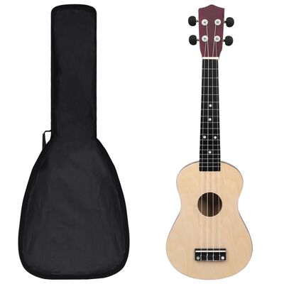 vidaXL Sopran Ukulele Set für Kinder mit Tasche Helles Holz 23"