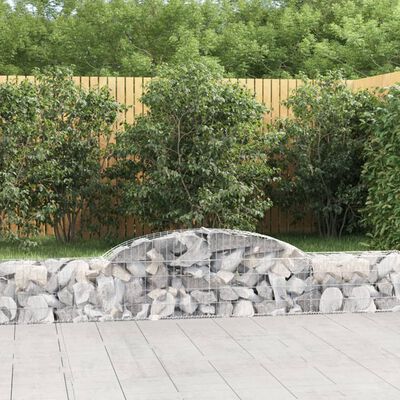 vidaXL Gabionen mit Hochbogen 11 Stk. 300x30x40/60 cm Verzinktes Eisen