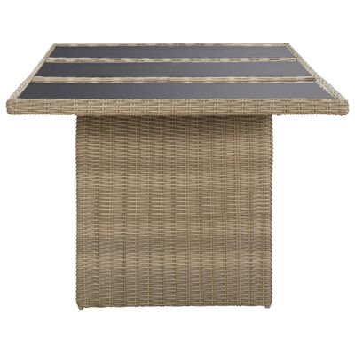 vidaXL 7-tlg. Garten-Essgruppe Poly Rattan Braun