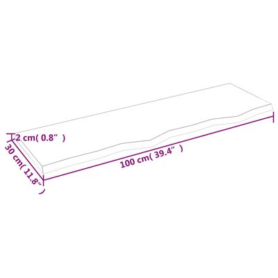 vidaXL Wandregal Dunkelbraun 100x30x2 cm Massivholz Eiche Behandelt