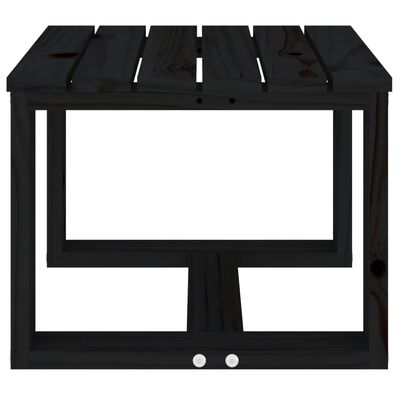 vidaXL Garten-Beistelltisch Schwarz 40x38x28,5 cm Massivholz Kiefer