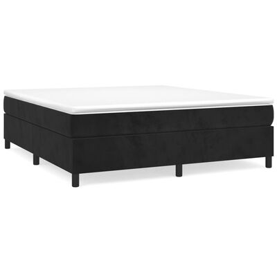 vidaXL Boxspringbett mit Matratze Schwarz 180x200 cm Samt