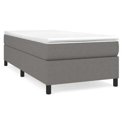 vidaXL Boxspringbett mit Matratze Dunkelgrau 80x200 cm Stoff