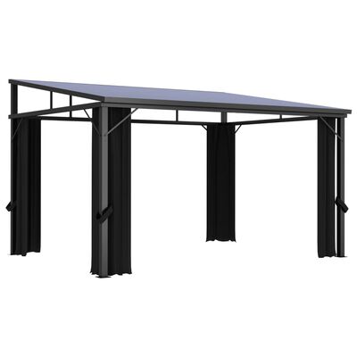 vidaXL Pavillon mit Vorhängen 405x294x244 cm Anthrazit