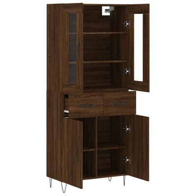 vidaXL Highboard Braun Eichen-Optik 69,5x34x180 cm Holzwerkstoff