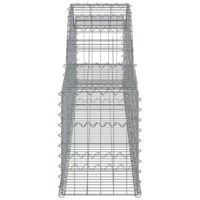 vidaXL Gabionen mit Hochbogen 9 Stk. 300x30x40/60 cm Verzinktes Eisen