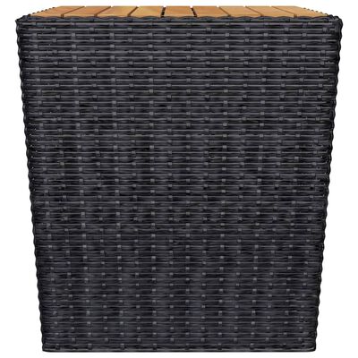 vidaXL 3-tlg. Bistro-Set Poly Rattan und Akazienholz Schwarz