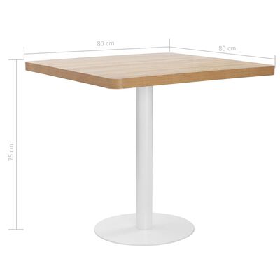 vidaXL Bistrotisch Hellbraun 80x80 cm MDF