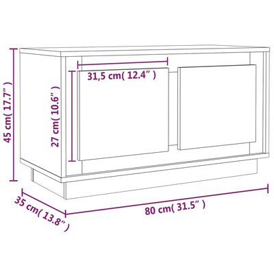 vidaXL TV-Schrank Grau Sonoma 80x35x45 cm Holzwerkstoff