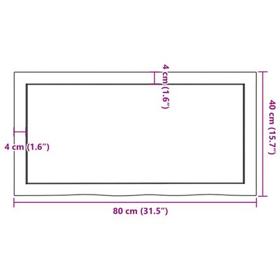 vidaXL Wandregal Dunkelbraun 80x40x(2-4) cm Massivholz Eiche Behandelt