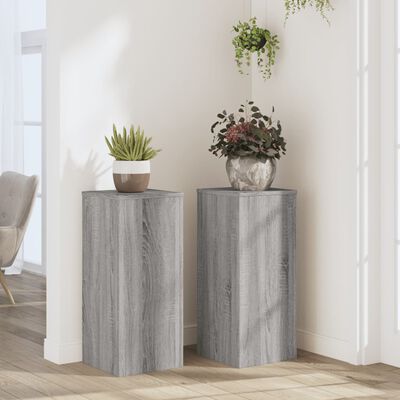 vidaXL Pflanzenständer 2 Stk. Grau Sonoma 30x30x70 cm Holzwerkstoff