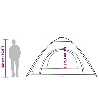 vidaXL Campingzelt 5 Personen Grau und Orange Quick Release