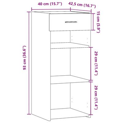 vidaXL Sideboard Räuchereiche 40x42,5x93 cm Holzwerkstoff