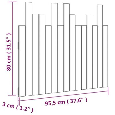 vidaXL Wand-Kopfteil Weiß 95,5x3x80 cm Massivholz Kiefer