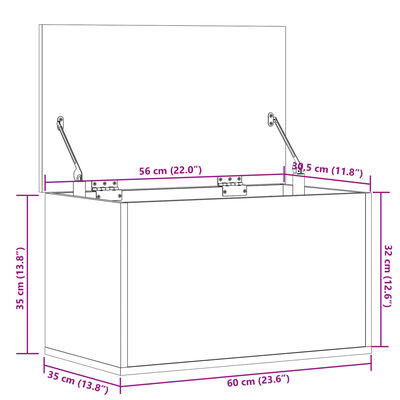 vidaXL Truhe Schwarz 60x35x35 cm Holzwerkstoff