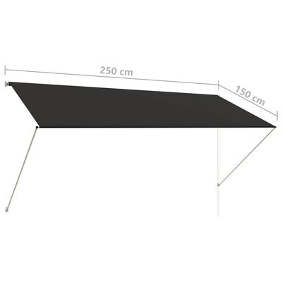 vidaXL Einziehbare Markise 250×150 cm Anthrazit