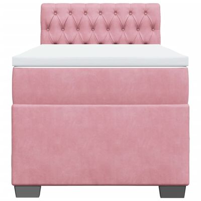 vidaXL Boxspringbett mit Matratze Rosa 90x190 cm Samt