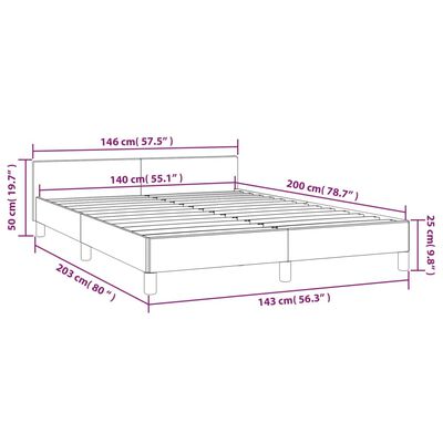 vidaXL Bettgestell mit Kopfteil Schwarz 140x200 cm Samt