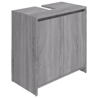 vidaXL Badschrank Grau Sonoma 60x33x61 cm Holzwerkstoff