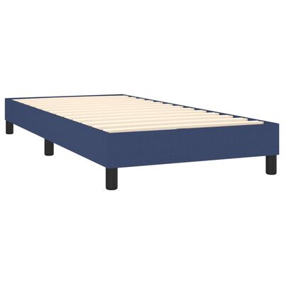 vidaXL Boxspringbett mit Matratze Blau 90x190 cm Stoff