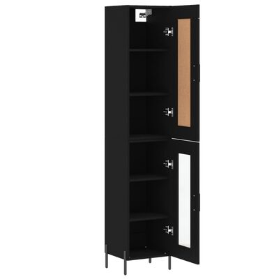 vidaXL Highboard Schwarz 34,5x34x180 cm Holzwerkstoff