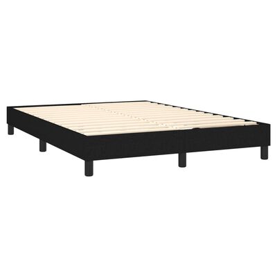 vidaXL Boxspringbett mit Matratze Schwarz 140x190 cm Stoff