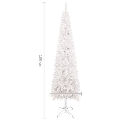 vidaXL Schlanker Weihnachtsbaum Weiß 180 cm