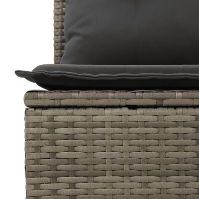 vidaXL 10-tlg. Garten-Sofagarnitur mit Kissen Grau Poly Rattan