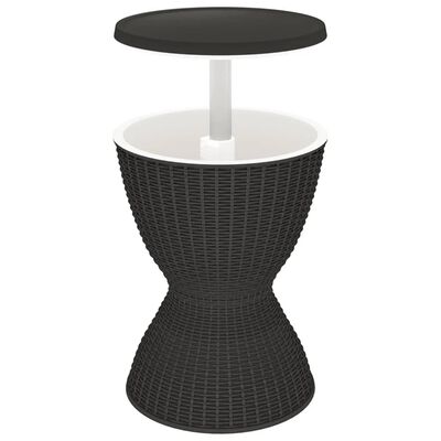 vidaXL 3-in-1 Tisch mit Eiskühler Schwarz Polypropylen