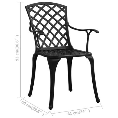 vidaXL 5-tlg. Bistro-Set Aluminiumguss Schwarz