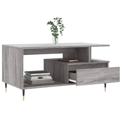 vidaXL Couchtisch Grau Sonoma 90x49x45 cm Holzwerkstoff