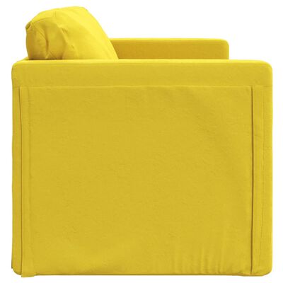 vidaXL Bodensofa mit Schlaffunktion Dunkelgelb 122x204x55 cm Samt