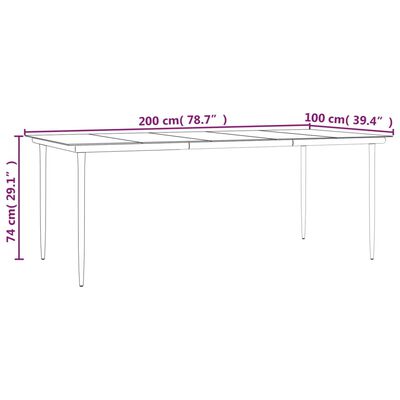 vidaXL 7-tlg. Garten-Essgruppe mit Kissen Schwarz Poly Rattan