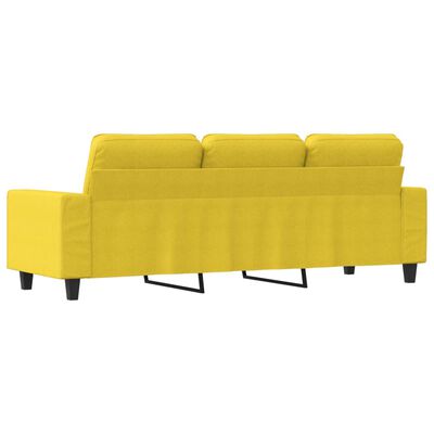 vidaXL 3-Sitzer-Sofa Hellgelb 180 cm Stoff