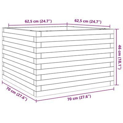 vidaXL Pflanzkübel 70x70x46 cm Kiefernholz Imprägniert