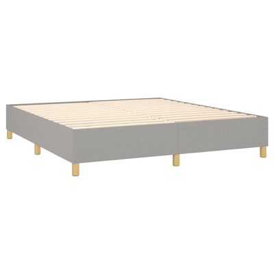 vidaXL Boxspringbett mit Matratze Hellgrau 160x200 cm Stoff