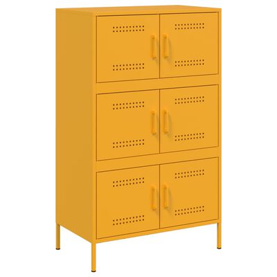 vidaXL Highboard Senfgelb 68x39x113 cm Stahl