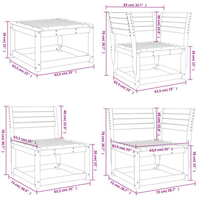 vidaXL 8-tlg. Garten-Lounge-Set Massivholz Douglasie